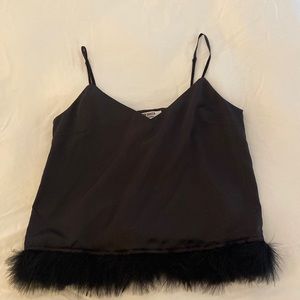 BB Dakota Tank top with feather trim